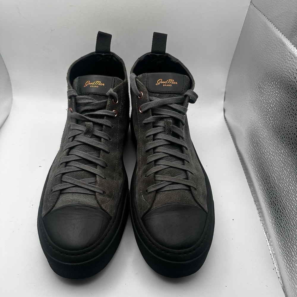 Rare Good Man Brand Italy Men's Shoes Edge Lo Top Sneaker Charcoal Suede SZ 9 - Picture 10 of 10